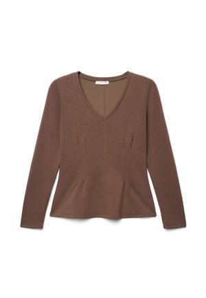 Terranova, T-SHIRT TINTA UNITA - Maglietta a manica lunga - cioccolato
