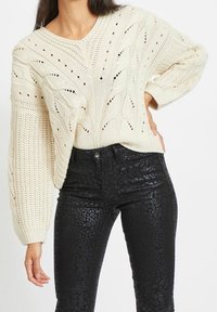 VILA Stickad tröja - beige