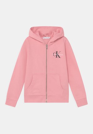 MONOGRAM ZIP THROUGH HOODIE UNISEX - Felpa con zip - soft berry