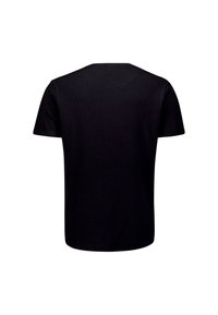 Zwarte t-shirt met korte mouwen met een gestructureerd patroon. Ronde halsontwerp met een regular fit; gemaakt van een lichte, ademende stof.