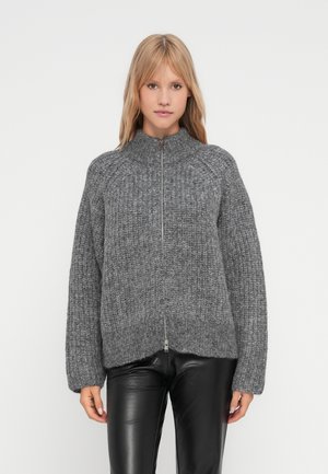 SLFANJULI ZIP  - Cardigan - medium grey melange