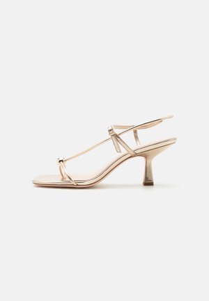 Loeffler Randall TRIANA STRAPPY MID HEEL WITH BALL - Σανδάλια τύπου T - champagne