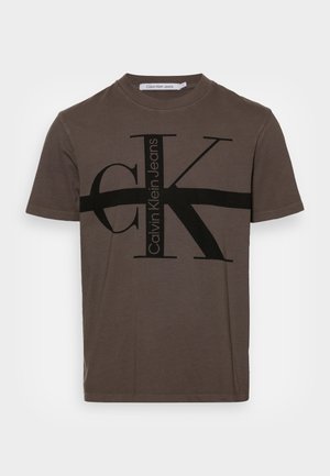 STRIPE WASHED TEE UNISEX - Camiseta estampada - mocha brown
