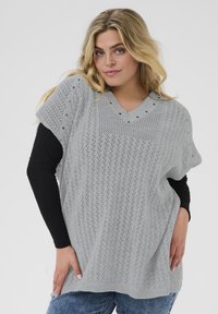 Kaffe Curve Stickad tröja - grey melange