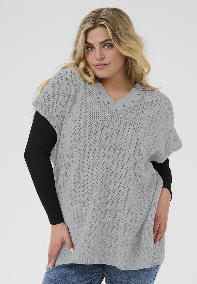 Kaffe Curve Stickad tröja - grey melange