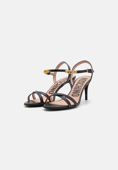 MOSCHINO MINI LETTERING - Sandály na vysokém podpatku - nero