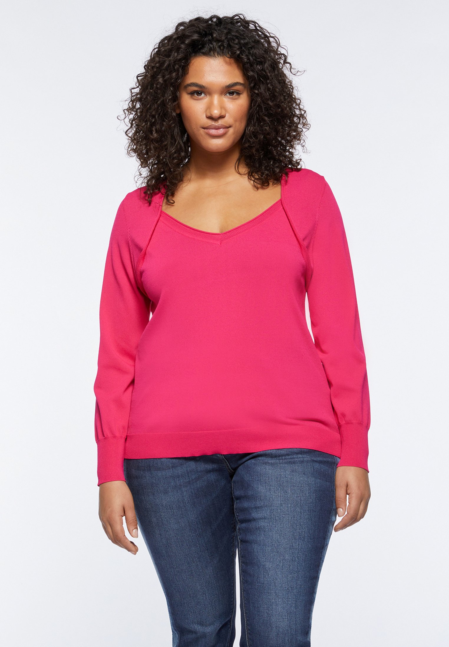 Maglia Maglione Fucsia Fluo Lupetto Maglione Rosa Fluo Maglia