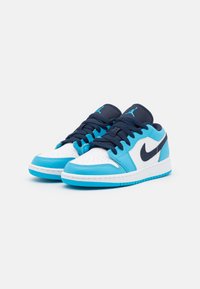Jordan AIR JORDAN 1 LOW UNISEX - Sneakers basse - white/dark powder blue/obsidian