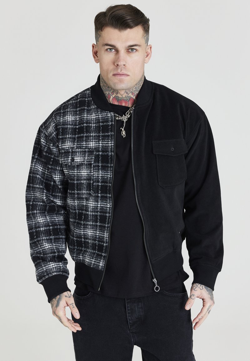 SIKSILK HALF AND HALF JACKET Bombertakki black/grey/musta Zalando.fi