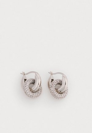 CORE THE PAVE INTERLOCK HOOPS - Náušnice - silver-coloured