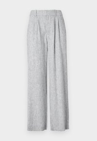 Hollister Livvy Ultra High-Rise Linen-Blend Wide-Leg Pants - Auduma bikses - navy/white