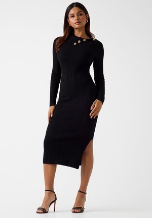 LS TN PRISCILLA CABLE - Gebreide jurk - jet black