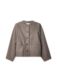 ROUNDED SLEEVE SHORT - Vasaras jaka - dark brown