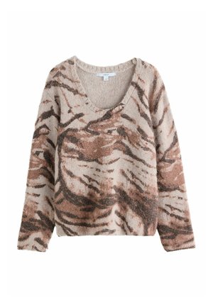REGULAR FIT - SCOOP NECK  - Jersey de punto - brown zebra