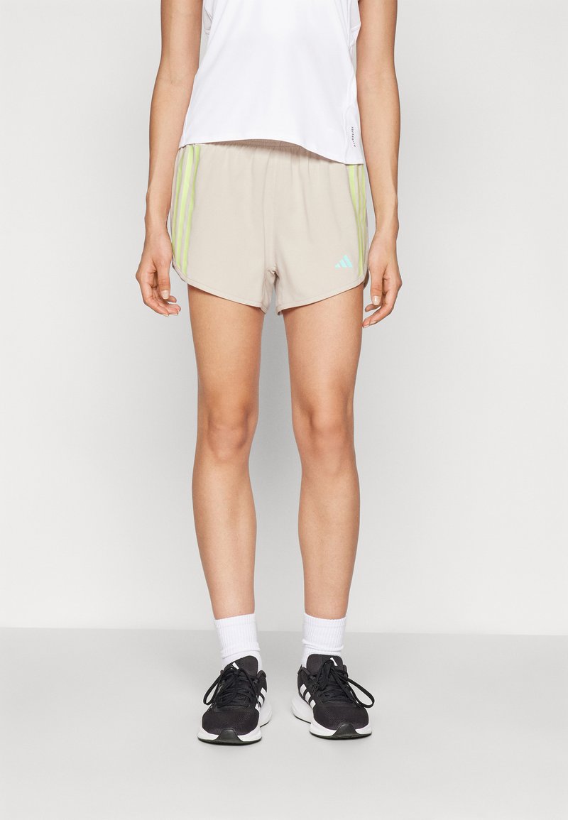 adidas Performance SHORT - Športové šortky - beige/pulse lime