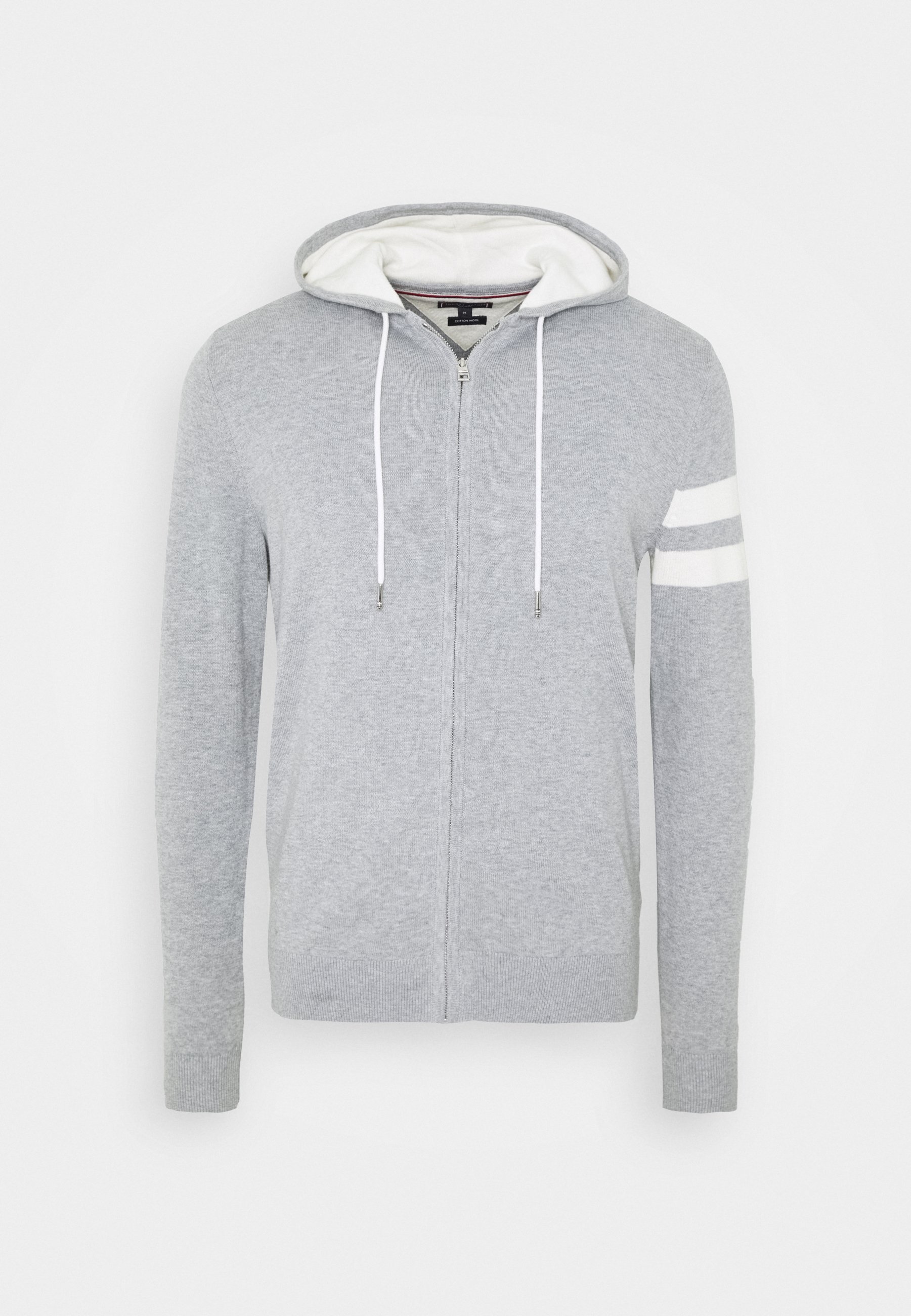 tommy hilfiger icon stripe logo print hoodie in navy