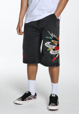 TRUE TILL DEATH - Farkkushortsit - grey