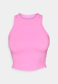 ONE FITTED CROP TANK - Tops - playful pink/black