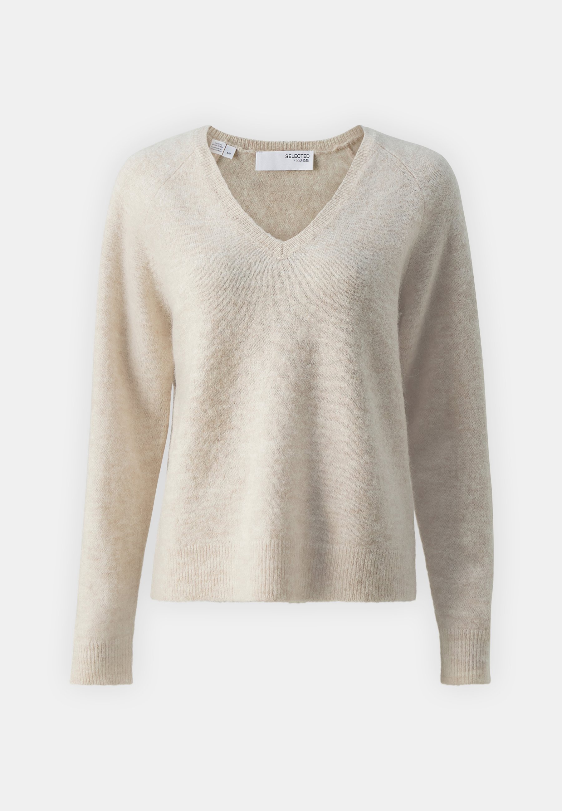SELECTED FEMME Damen Pullover Aus Wollgemisch – Mit Rüschenärmeln, Rundhals, Weich & Warm