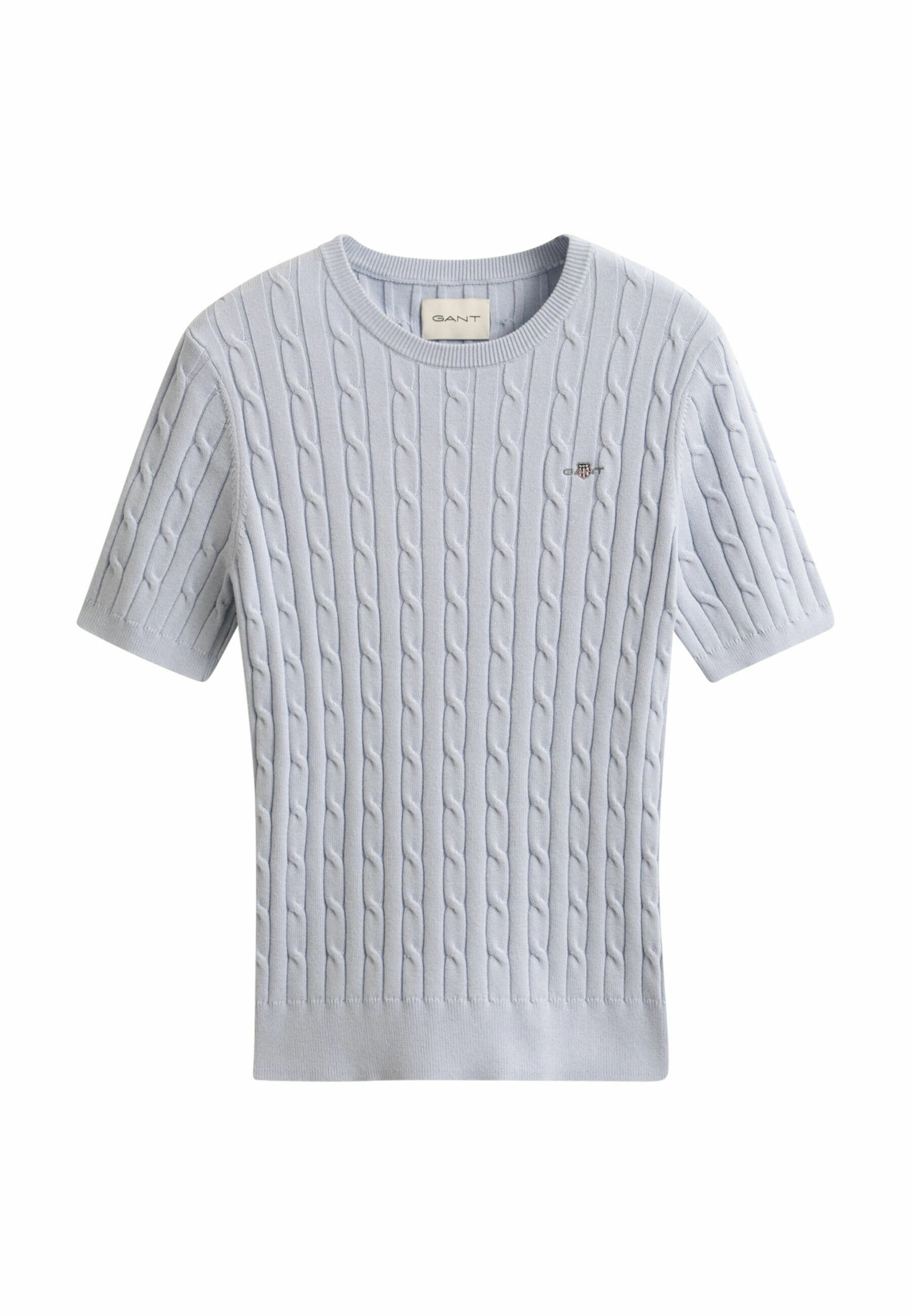 GANT STRETCH CABLE - Triko s potiskem - light blue