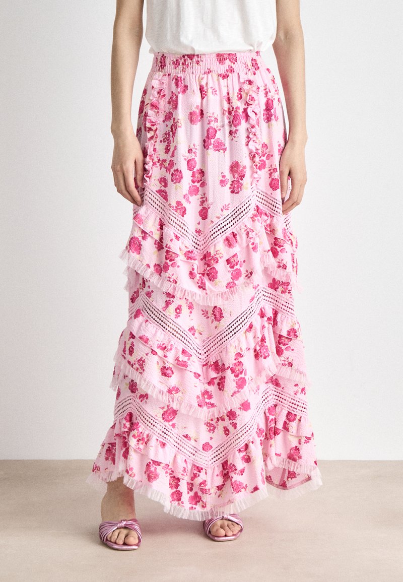 Cras - DAPHNE SKIRT - Maxi sukně - pink, Zvětšit