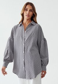 THE FATED VAL OVERSIZE  - Košilová halenka  - black flocked gingham