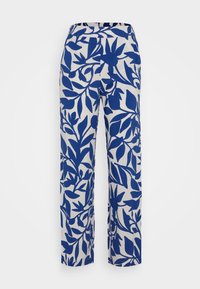 VMEASY WIDE PANTS LEO PRINT - Bukse - snow white/mazarine blue