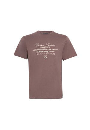 CLOSURE London STACKED MULTI TYPE TEE - T-shirt print - brown