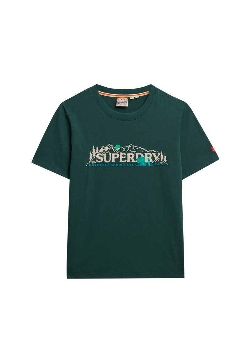 T-shirt Superdry Homme Vert Graphique - Taille M Col Rond