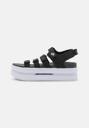 Nike Sportswear ICON CLASSIC - Platåsandaler - black/white