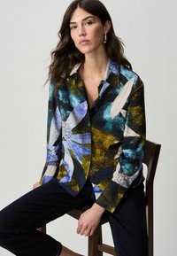 Next LONG SLEEVE - REGULAR FIT - Blus - blue green leaf print