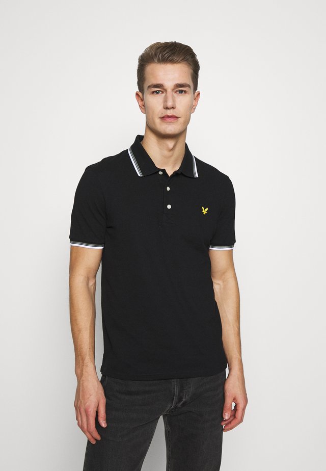 SEASONAL TIPPED - Polo - jet black/white