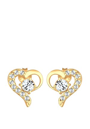 SPARKLING BASIC HEART - MIT KRISTALLEN VON SWAROVSKI® - Øreringe - gold-coloured