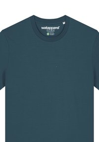 Teal short-sleeve t-shirt made from a soft, lightweight cotton blend. Features a crew neck and a small logo label near the neckline.