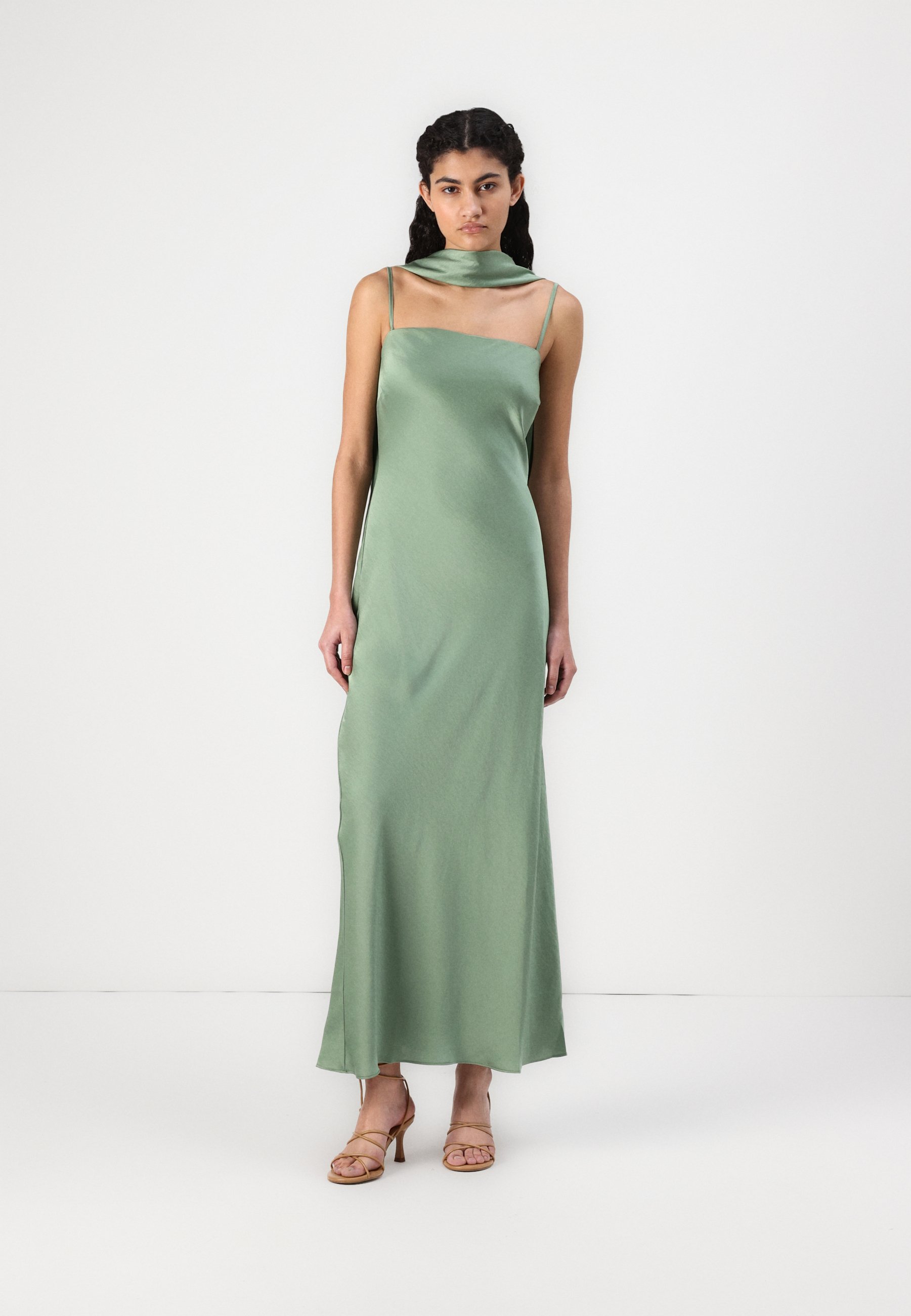 Abercrombie & Fitch The A&F Julia Strapless Scarf Maxi Dress - Cocktail  dress / Party dress - hedge green/mint - Zalando