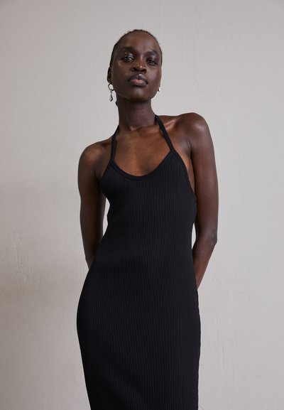 Filippa K HALTER DRESS - Vestito di maglina - svart