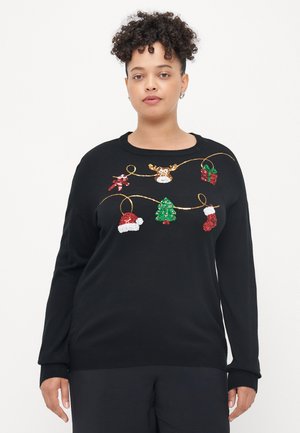 VMCGLITTER O NECK XMAS - Neule - black