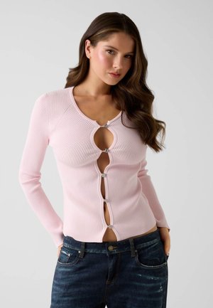 MIT SCHMUCKKNÖPFEN - Strickjacke - rose