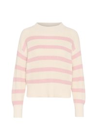 RETA - Stickad tröja - silver pink stripe