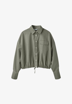 Stradivarius, CHECKED BALLOON SHIRT - Hemdbluse - khaki
