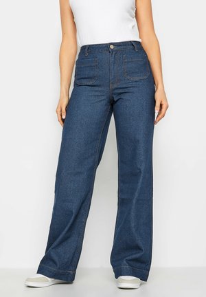 POCKET DETAIL WIDE LEG - Straight leg jeans - indigo