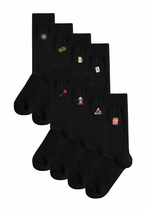 EMBROIDERED EIGHT PACK - Kojinės - black games