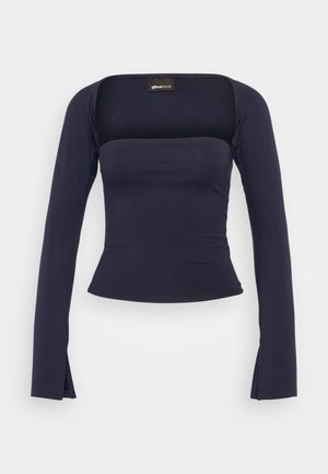 Gina Tricot SOFT TOUCH SQUARE NECK - Ilgarankovis viršutinės dalies drabužis - black iris