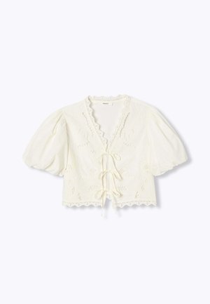 Promod, BLOUSE BRODÉE MANCHES BALLON - Blouse - ecru