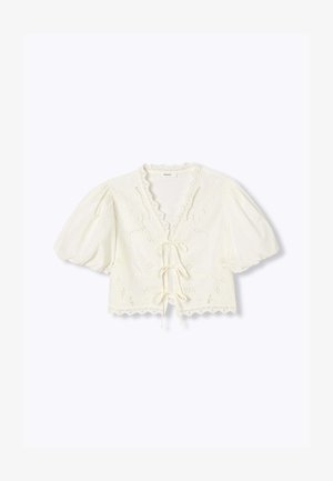 Promod, BLOUSE BRODÉE MANCHES BALLON - Blouse - ecru