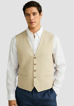 Next, REGULAR FIT - TEXTURED - Anzugweste - stone