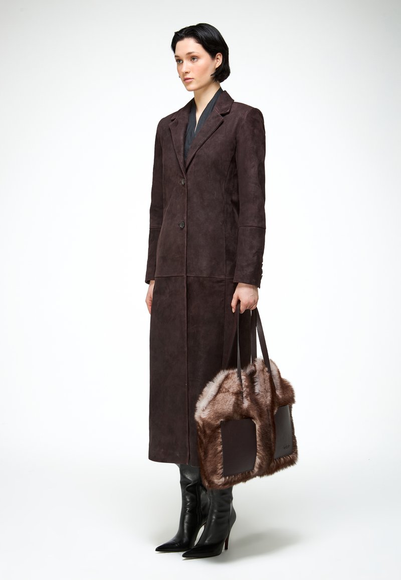 VSP Leather jacket - dark bordeaux/mottled bordeaux - Zalando