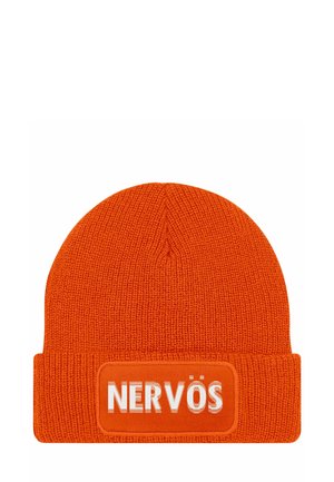 MIT PATCH SPRUCH NERVÖS AUFDRUCK - Beanie - orange