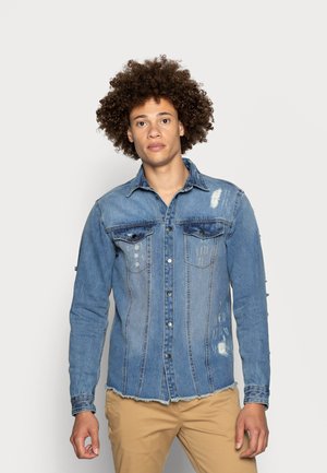 Brandit Camicia Denim Riley Uomo – Jeans Look Usato, Cotone E Poliestere, Manica Lunga E Chiusura A Bottoni, Top Seller