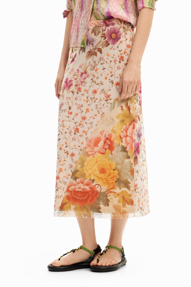 Jupe Crayon Midi Femme Roman - Taille 10, Imprimé Fleuri Multicolore, Neuve Avec étiquettes
